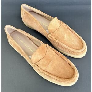 STUART WEITZMAN Blake Suede Loafer Camel/Cream Women's Size 8.5 US